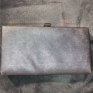 Glamorous Vintage Shirl Miller Silver Clutch with Gold‎ Clasp